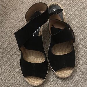 Bettye Muller Black Espadrille Shoes with Jute Sole